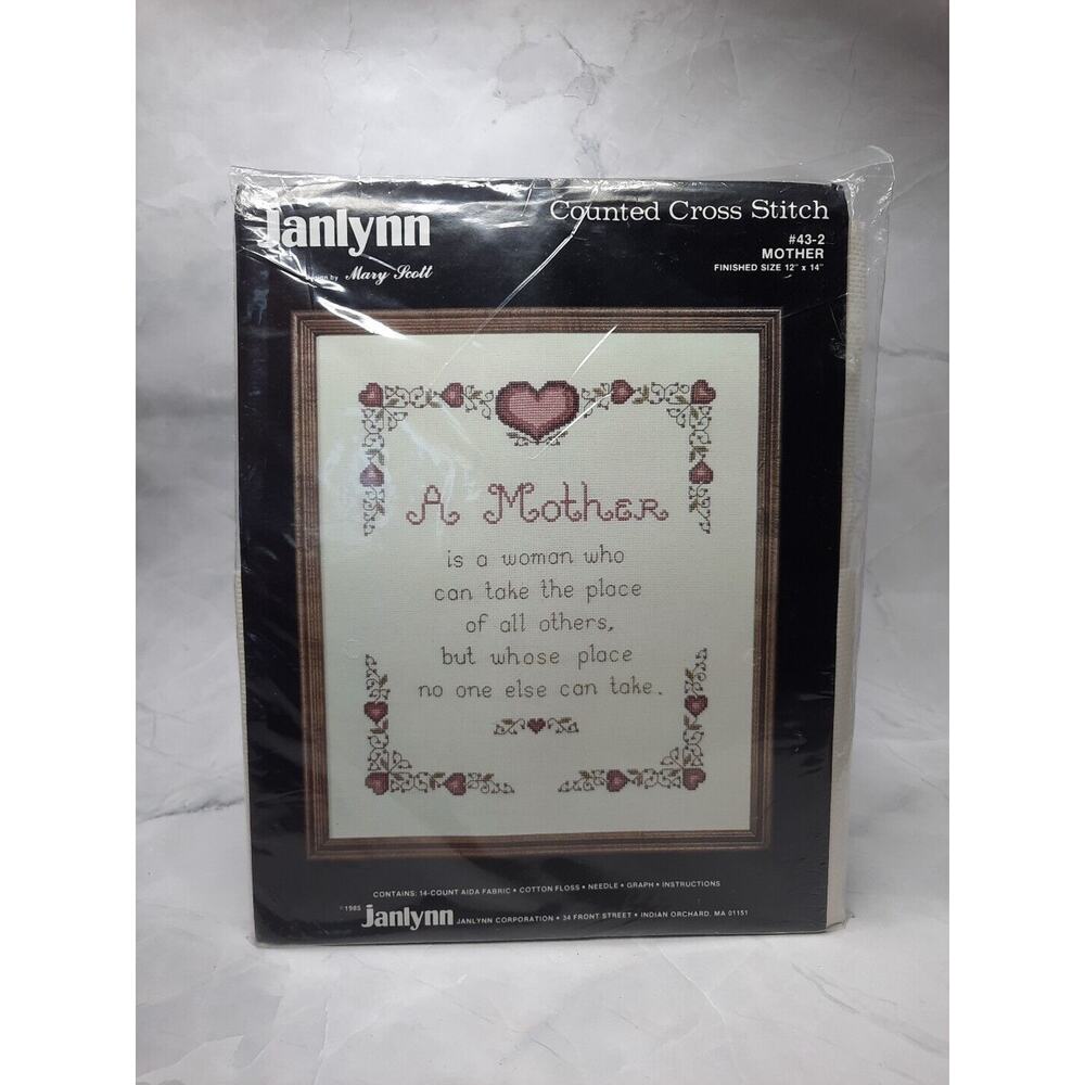 Vintage Janlynn Counted Cross Stitch Kit Mother 43-2 12x14
